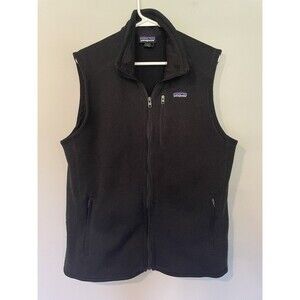 Patagonia Better Sweater Vest Mens Size Large L Full Zip Black Fleece